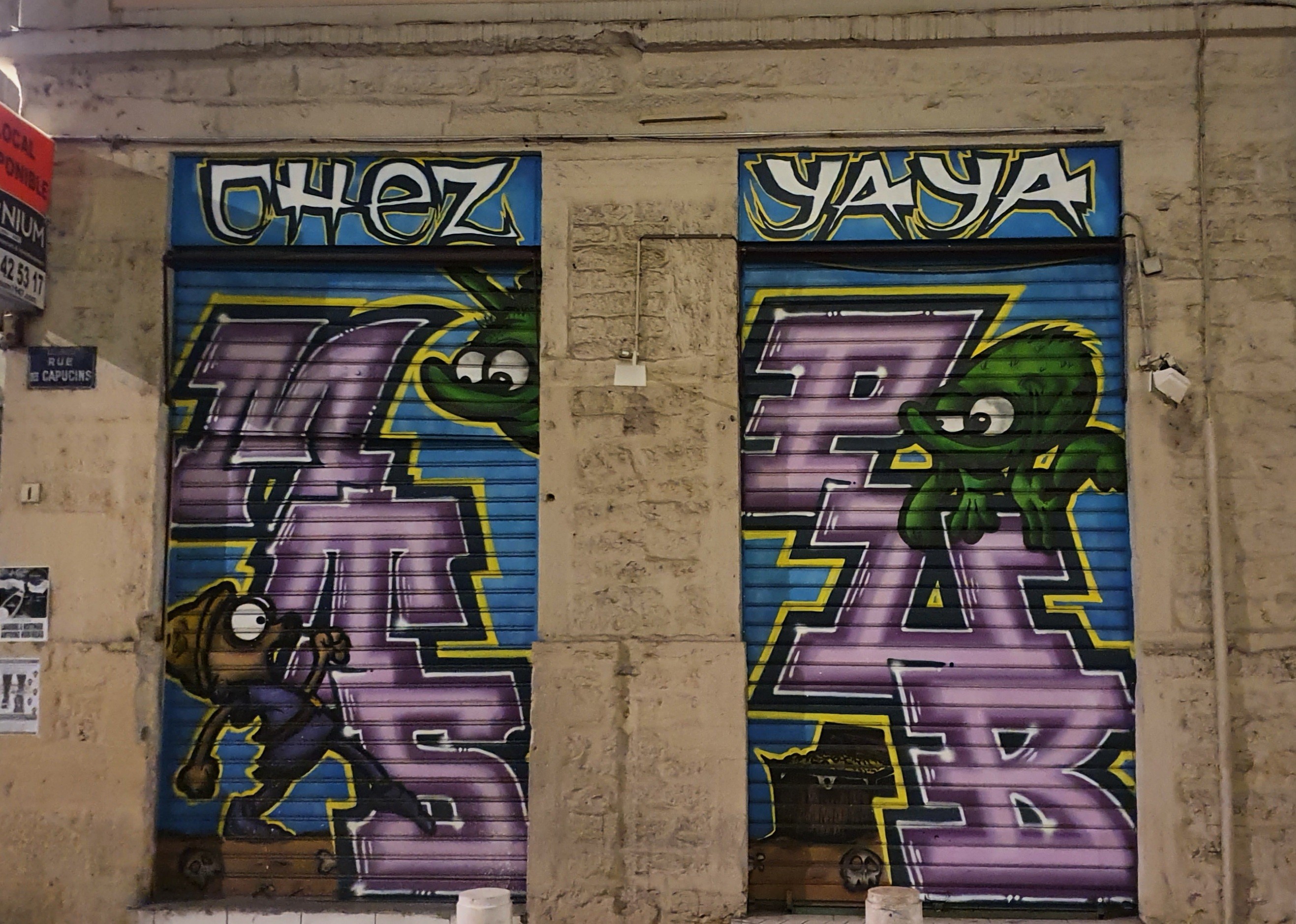 
								Street-art graffiti fresque 
								 
									40-46 Rue des Capucins
									
									Lyon
									France 
									Pat Finder
								Street-Art-Safari.com
								