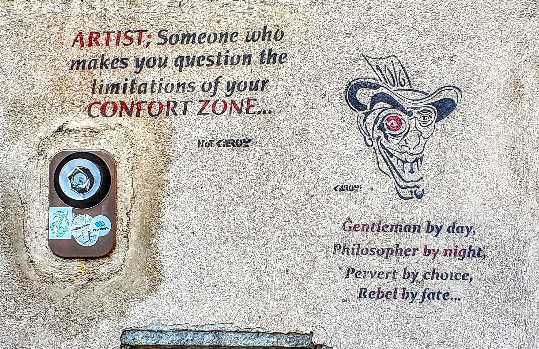 
								Street-art graffiti fresque 
								KillRoy 
									5029 Place Gerson
									
									Lyon
									France 
									Pat Finder
								Street-Art-Safari.com
								