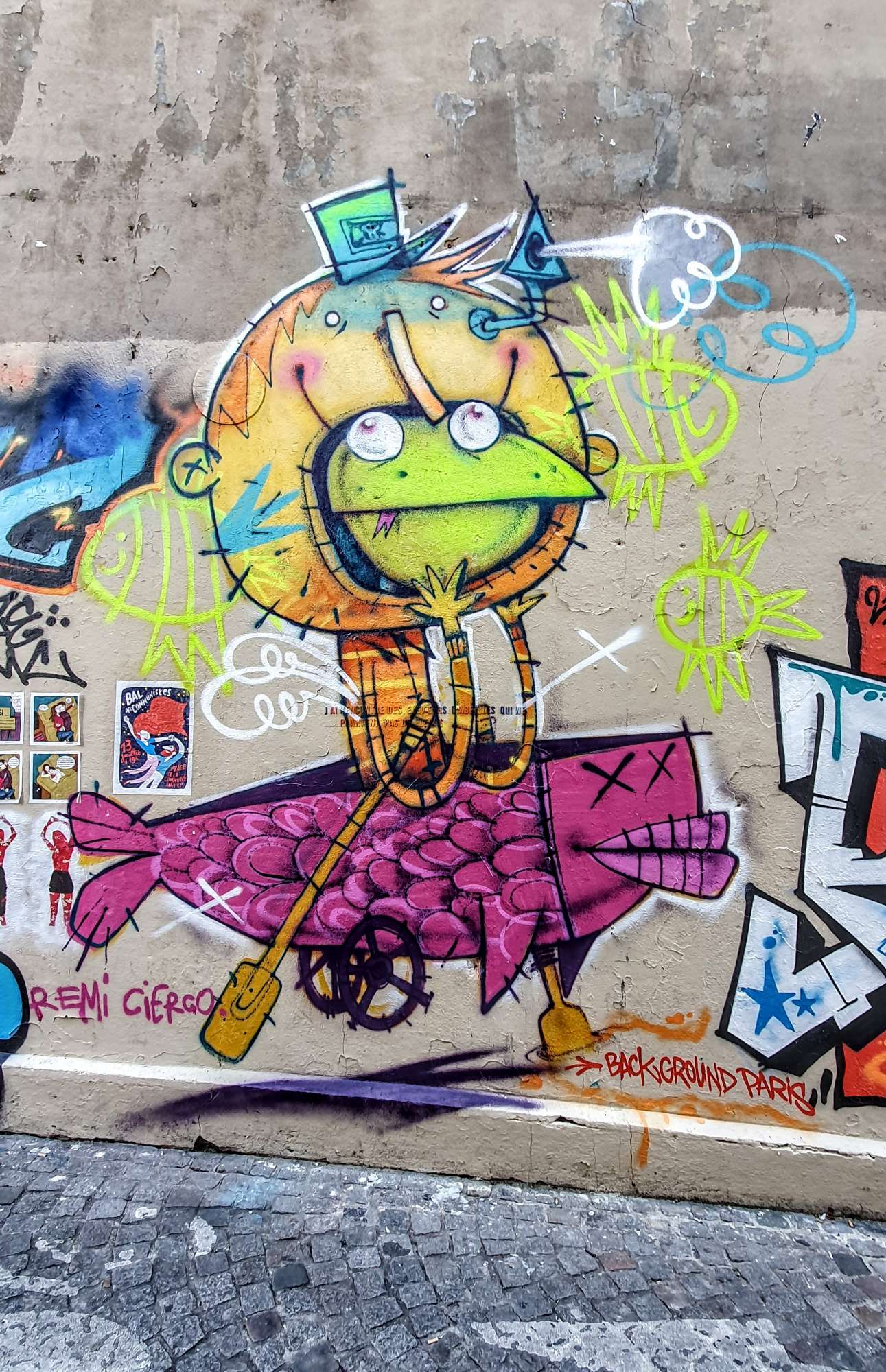 
								Street-art graffiti fresque 
								R&eacute;mi CIERCO 
									4 Passage Boiton
									75013
									Paris
									France 
									Pat Finder
								Street-Art-Safari.com
								