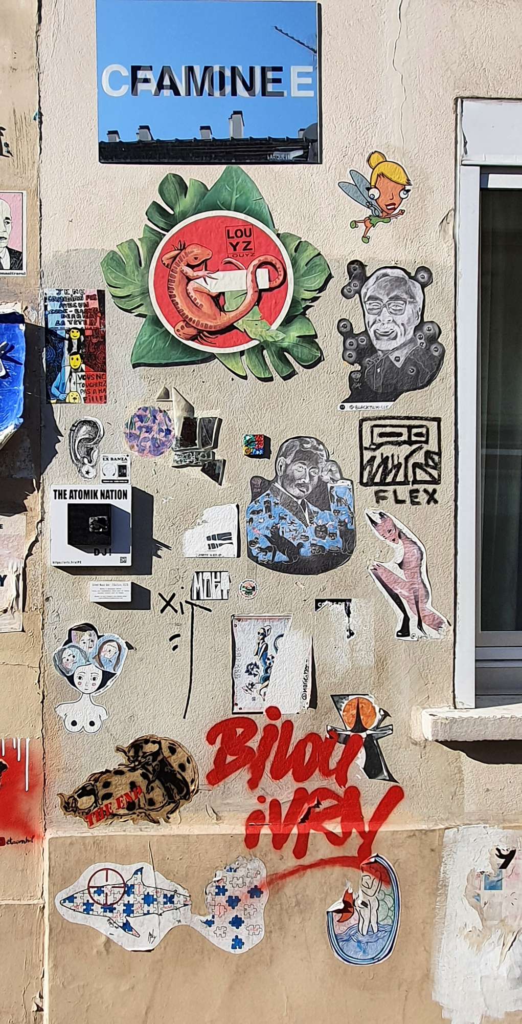 
								Street-art graffiti fresque 
								Blackmomille, Flex Mecca, Louyz, The Atomik Nation, The End Of  Animals 
									28 Rue de la Butte aux Cailles
									75013
									Paris
									France 
									Pat Finder
								Street-Art-Safari.com
								