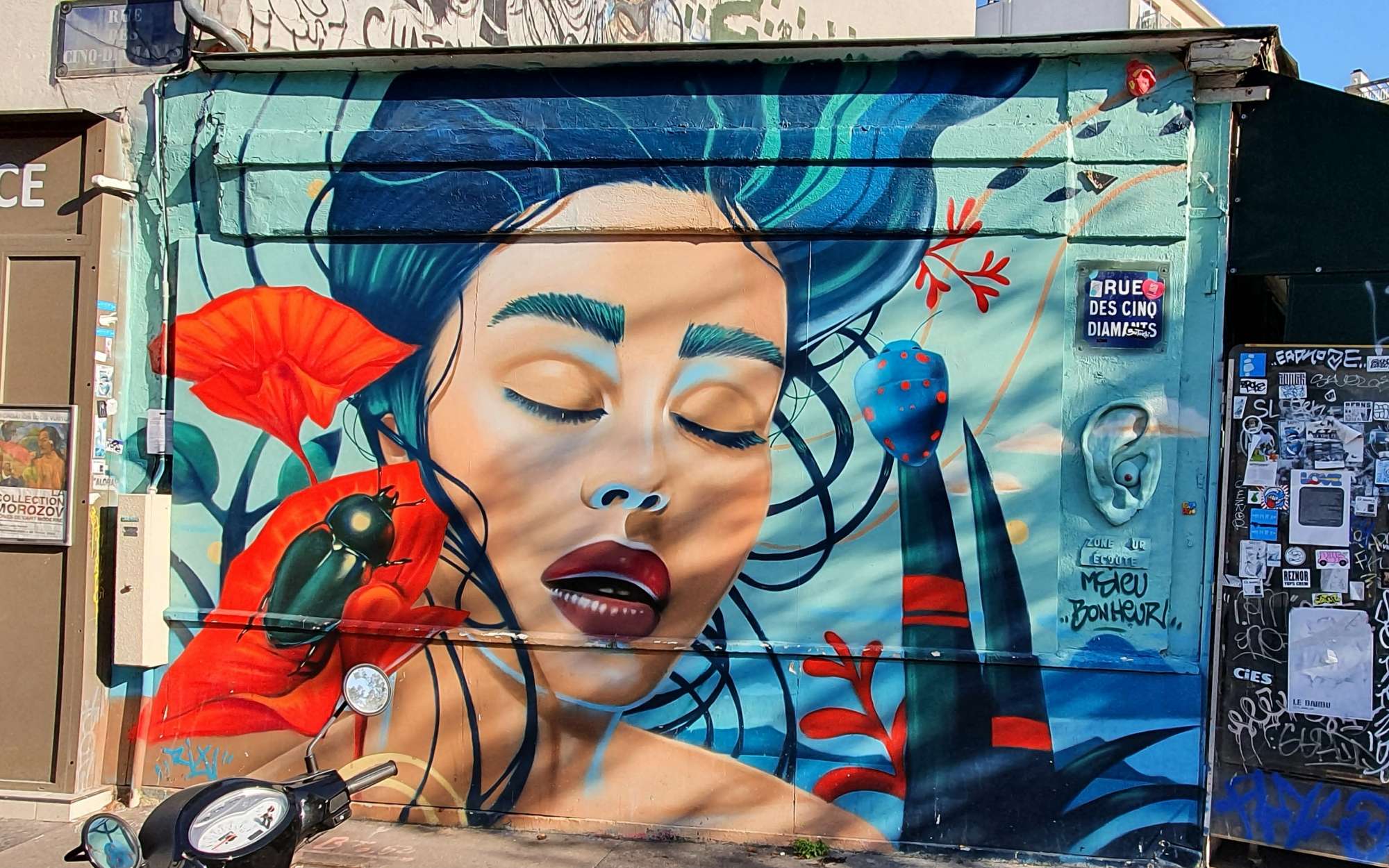 
								Street-art graffiti fresque 
								Msieur Bonheur 
									53 Rue des cinq Diamants
									75013
									Paris
									France 
									Pat Finder
								Street-Art-Safari.com
								