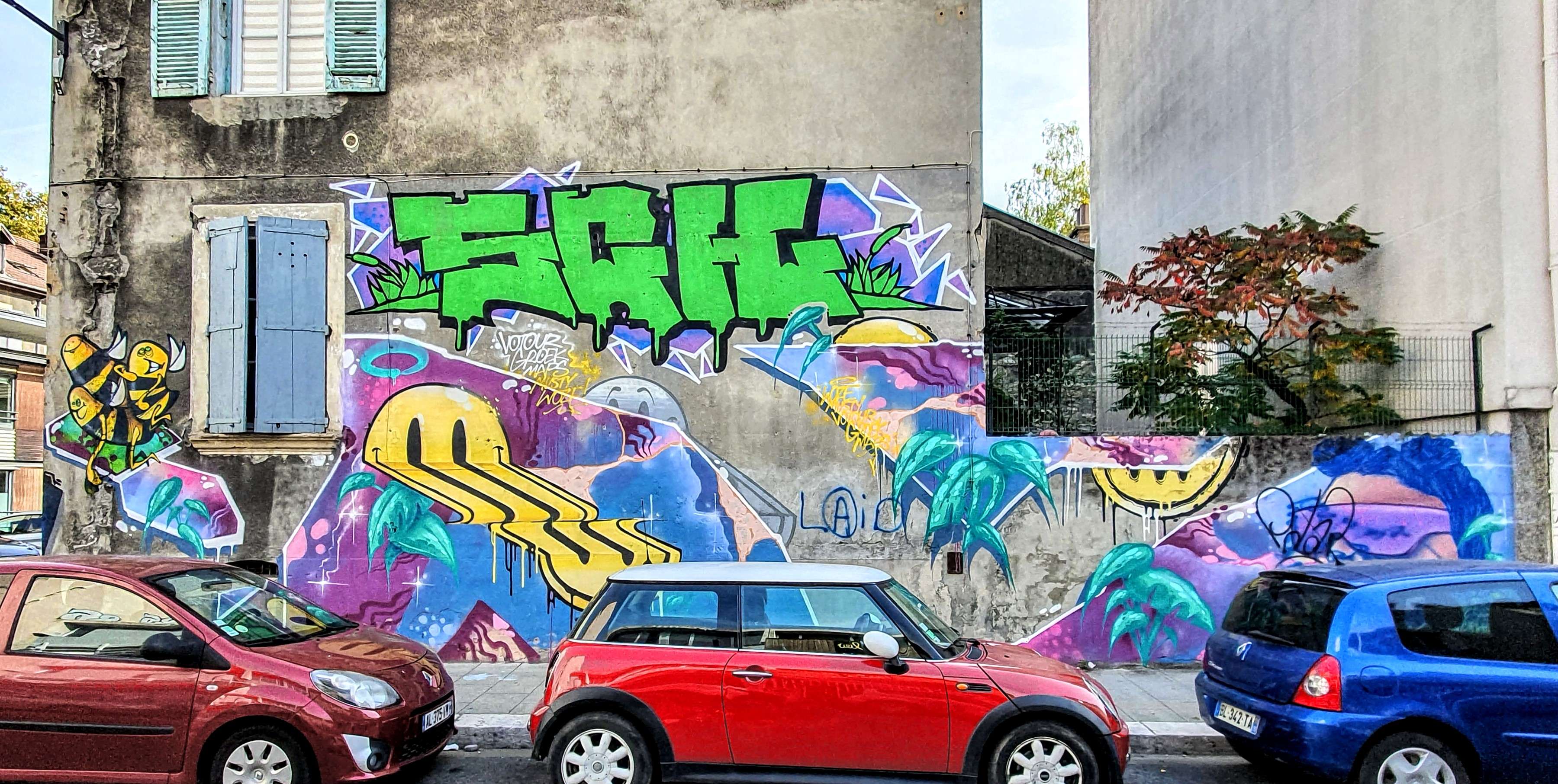 
								Street-art graffiti fresque 
								 
									25 Rue d'Alembert
									38000
									Grenoble
									France 
									Pat Finder
								Street-Art-Safari.com
								