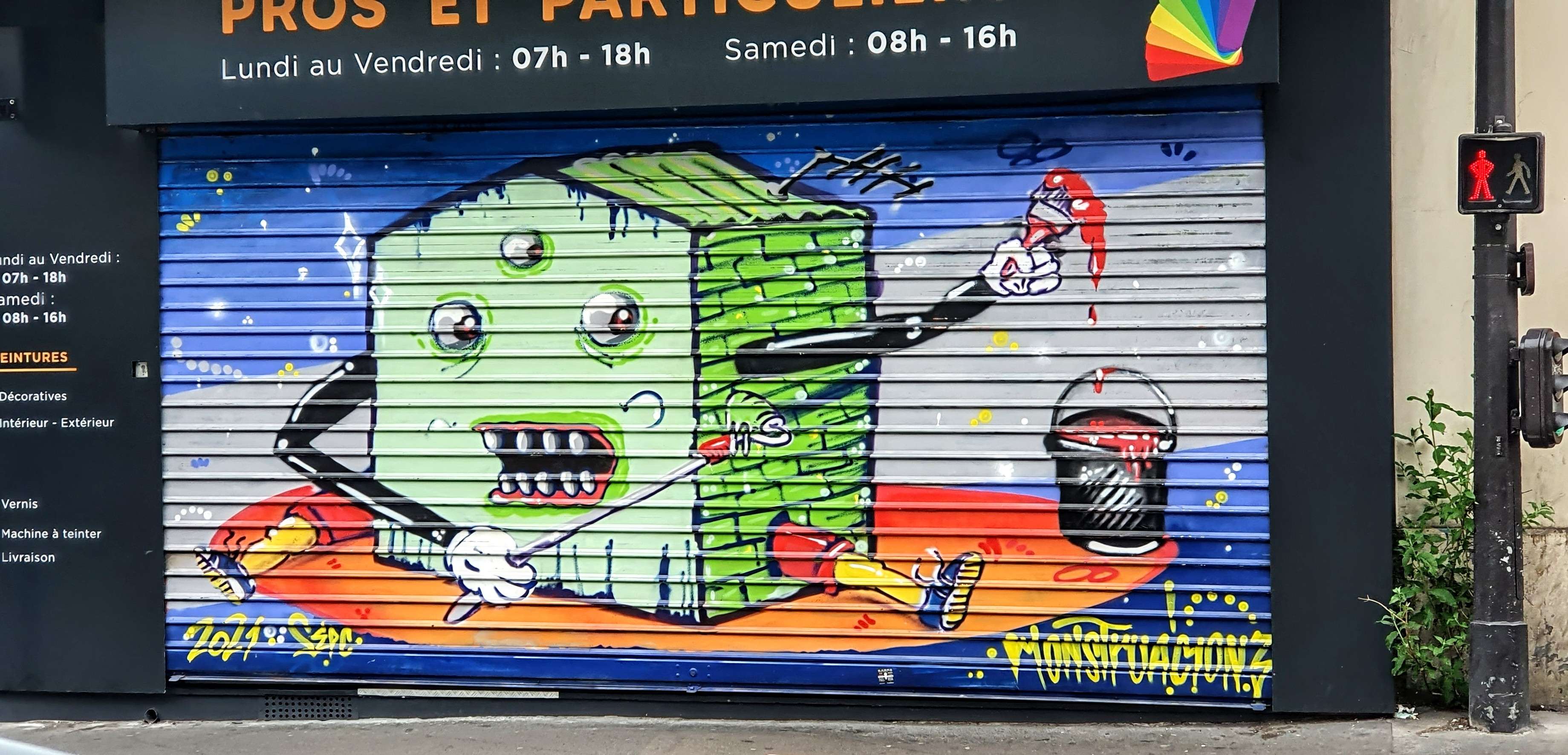 
								Street-art graffiti fresque 
								Monstruacion 
									106 Rue des Pyr&eacute;n&eacute;es
									75020
									Paris
									France 
									Pat Finder
								Street-Art-Safari.com
								