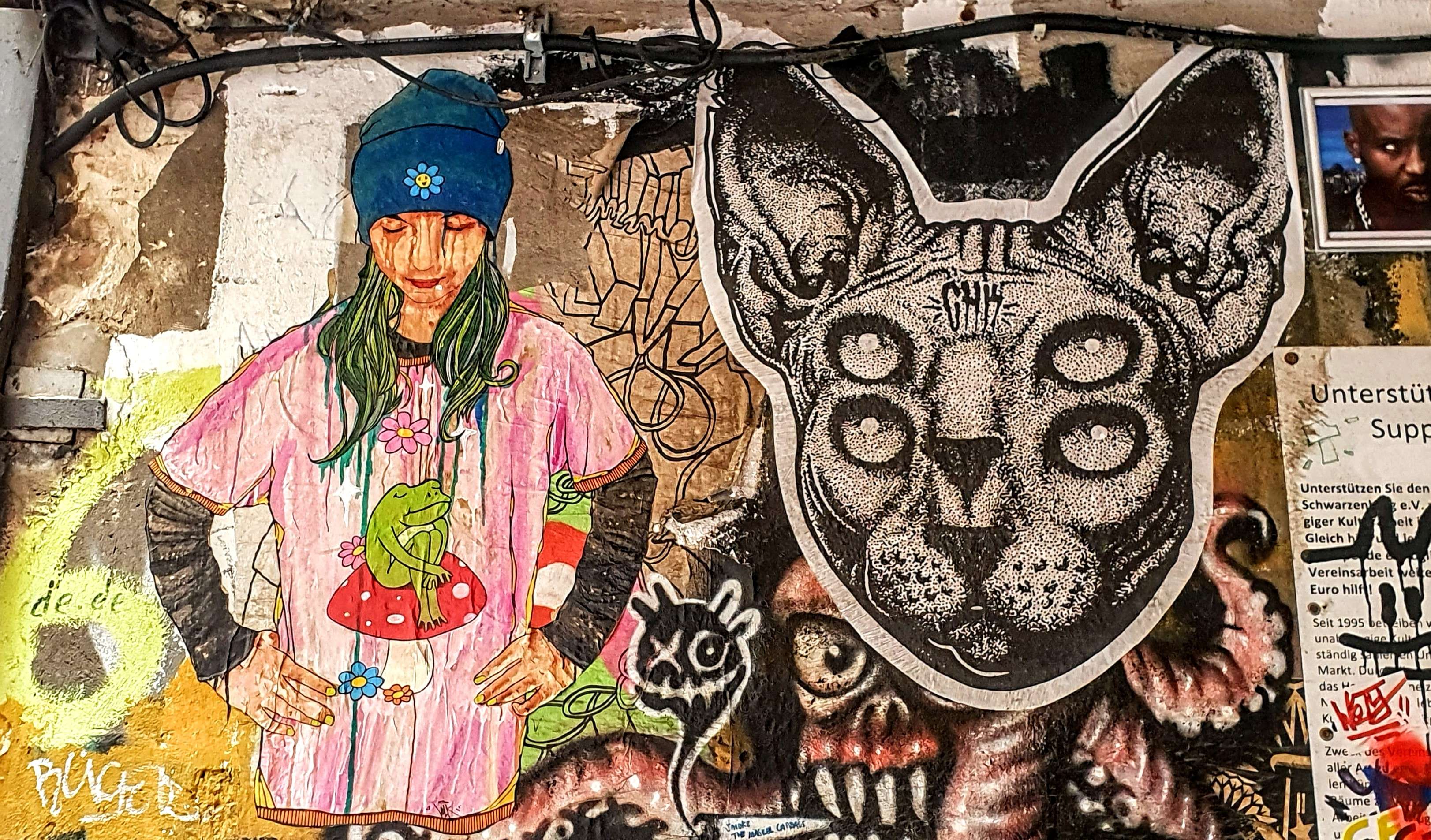 
								Street-art graffiti fresque 
								 
									38 Rosenthaler Stra&szlig;e
									10178
									Berlin
									Germany 
									Pat Finder
								Street-Art-Safari.com
								