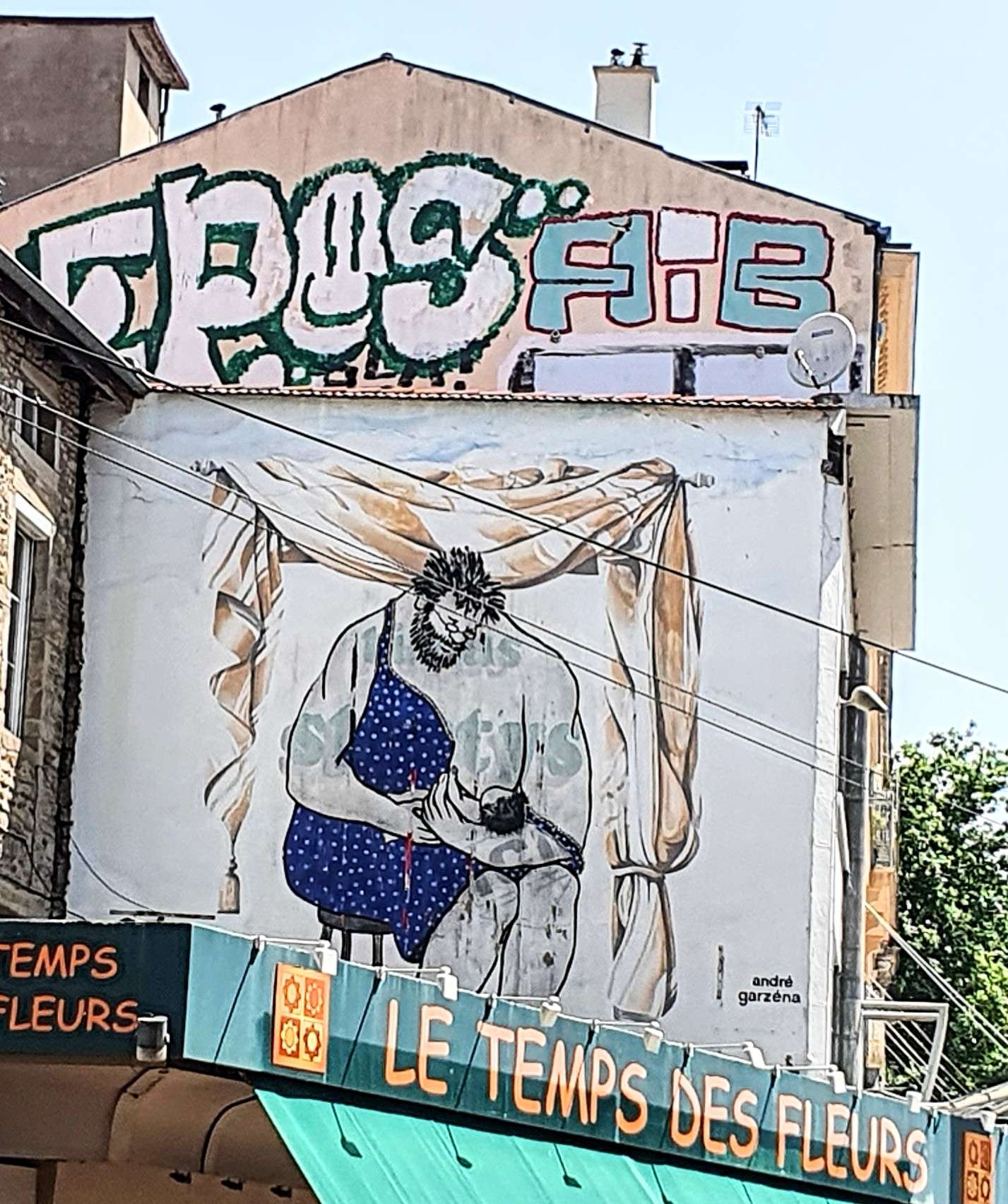 
								Street-art graffiti fresque 
								Andr&eacute; Garze 
									20 Place du Peuple
									42000
									Saint-&Eacute;tienne
									France 
									Pat Finder
								Street-Art-Safari.com
								