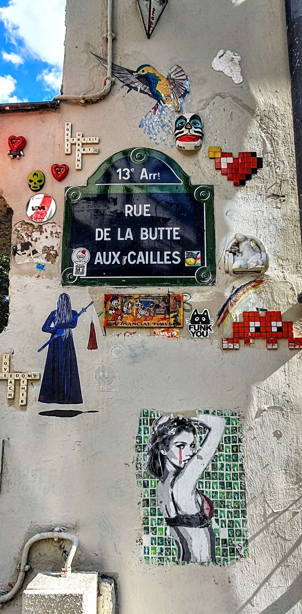 
								Street-art graffiti fresque 
								C+S, Invader, Louyz, Wabi Sabi 
									8 Rue de la Butte aux Cailles
									75013
									Paris
									France 
									Pat Finder
								Street-Art-Safari.com
								