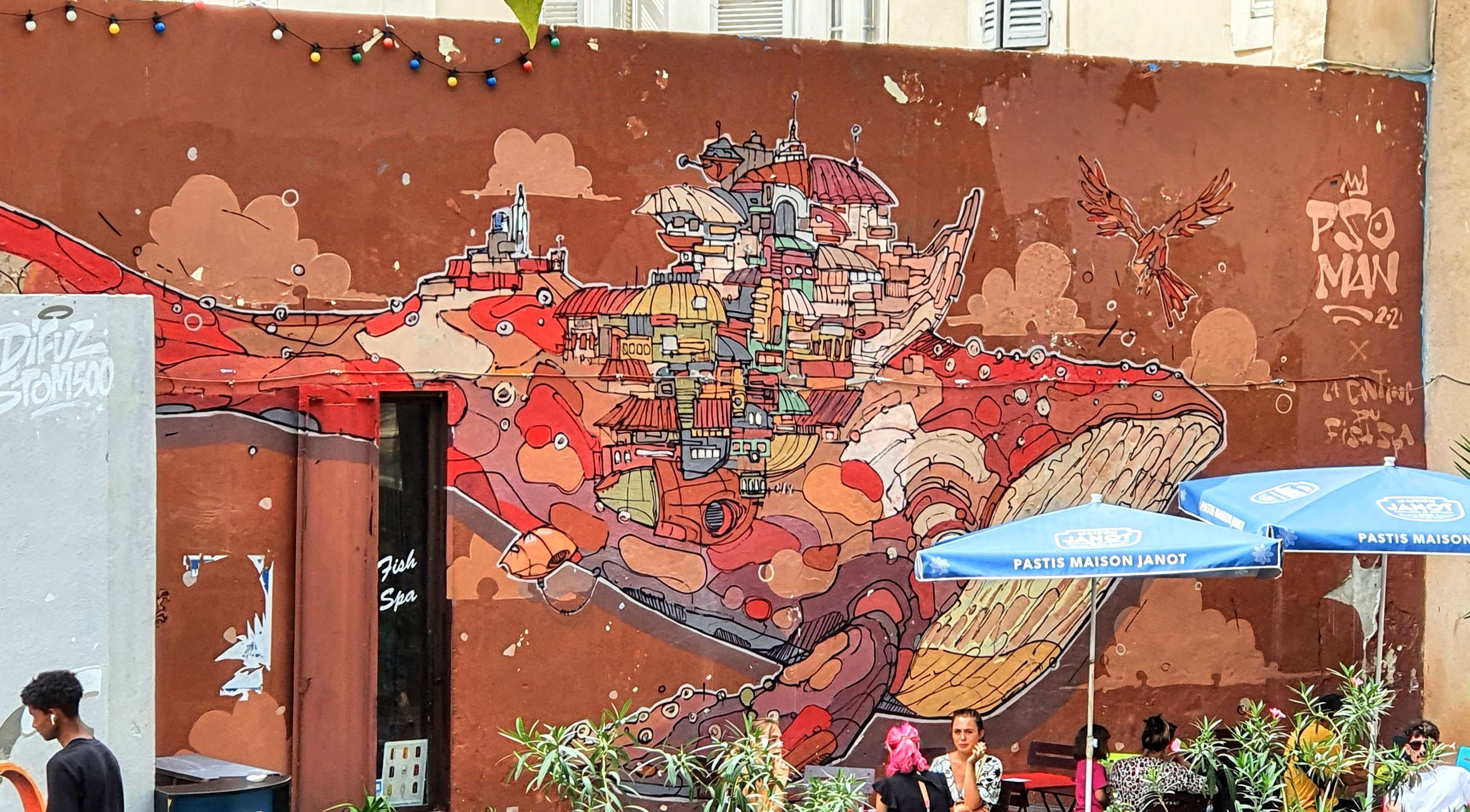 
								Street-art graffiti fresque 
								PsoMan 
									21 Rue des Pistoles
									13002
									Marseille
									France 
									Pat Finder
								Street-Art-Safari.com
								