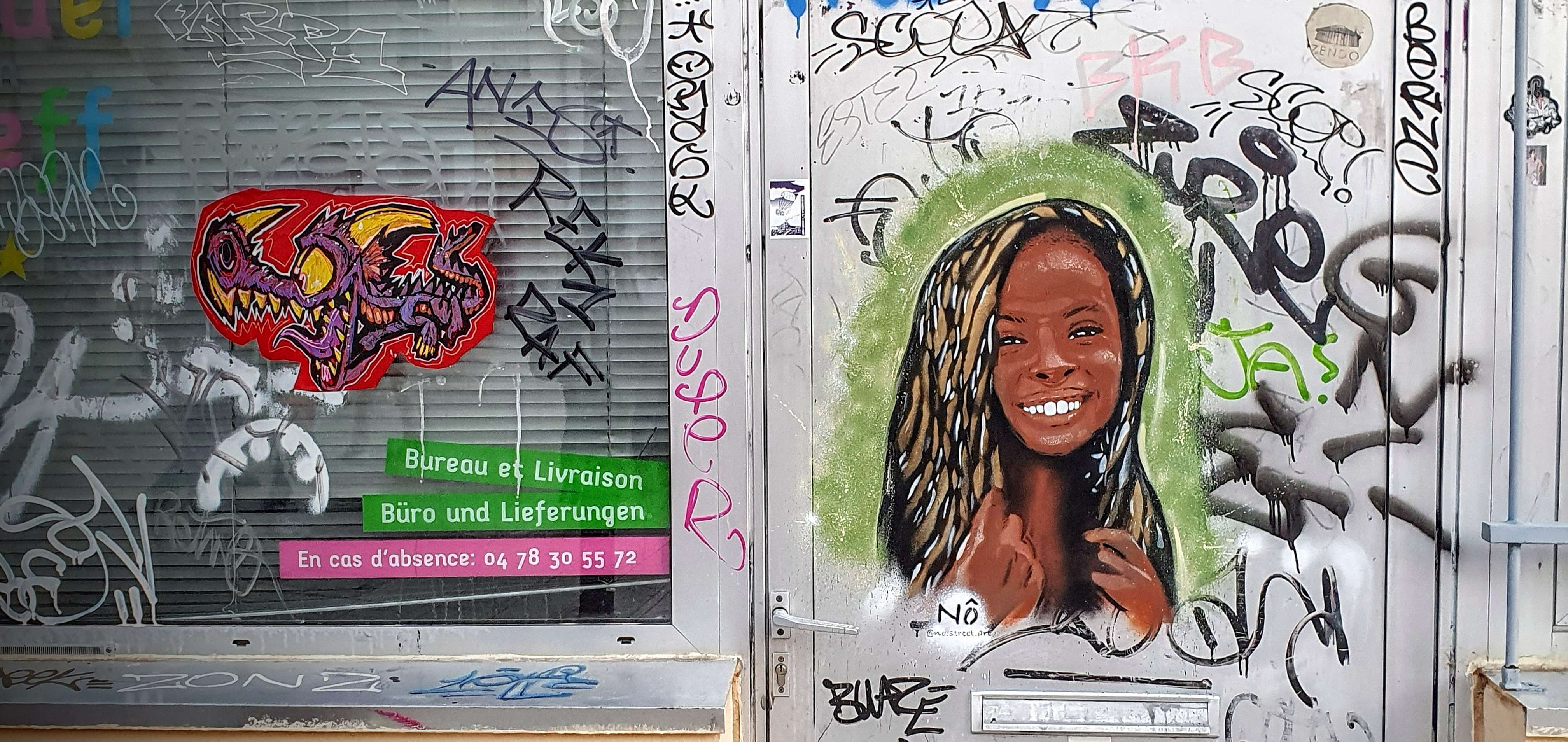 
								Street-art graffiti fresque 
								N&ocirc;, Skema 
									40 Rue du Bon-Pasteur
									69001
									Lyon
									France 
									Pat Finder
								Street-Art-Safari.com
								