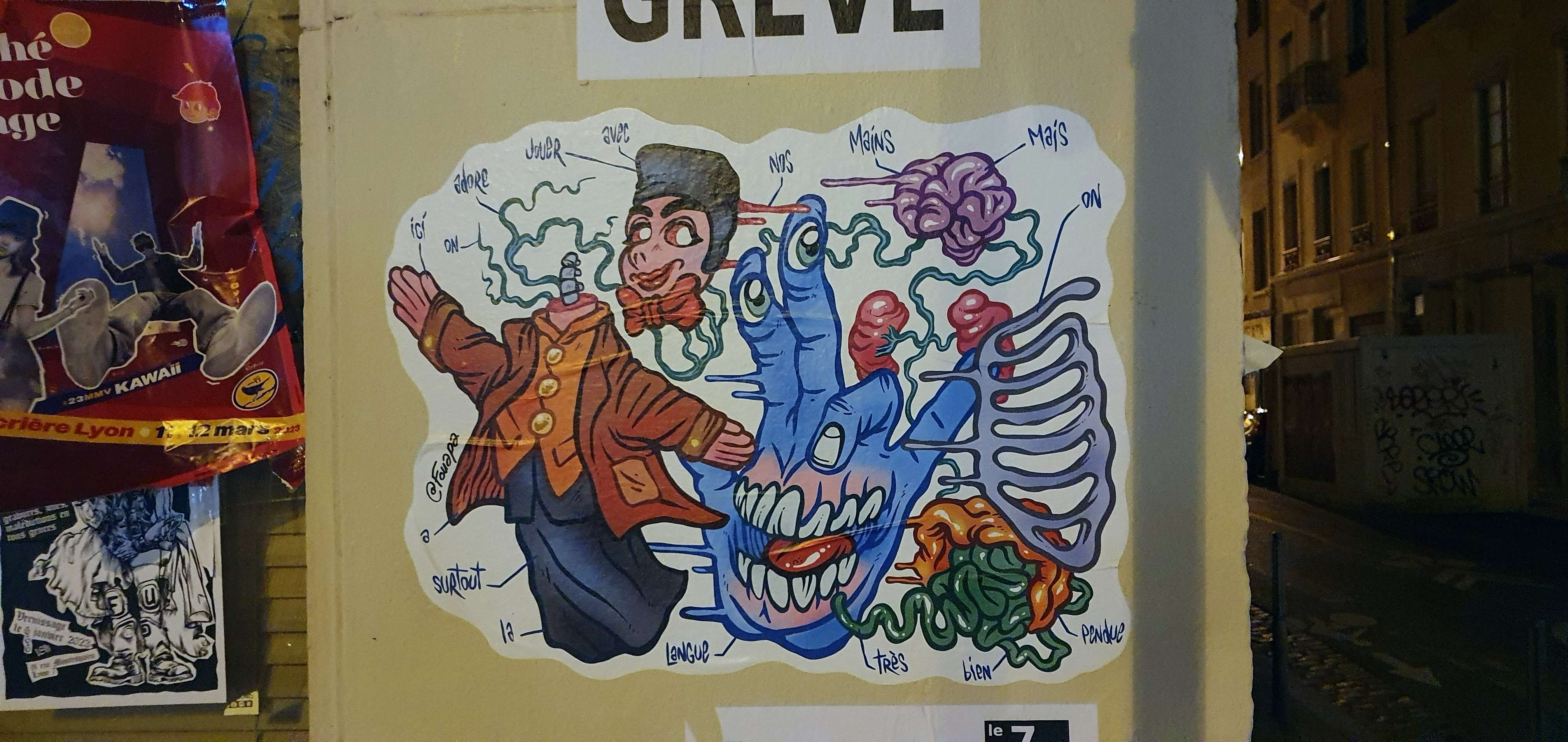 
								Street-art graffiti fresque 
								Fouapa 
									29 Rue Saint-Michel
									69007
									Lyon
									France 
									Pat Finder
								Street-Art-Safari.com
								