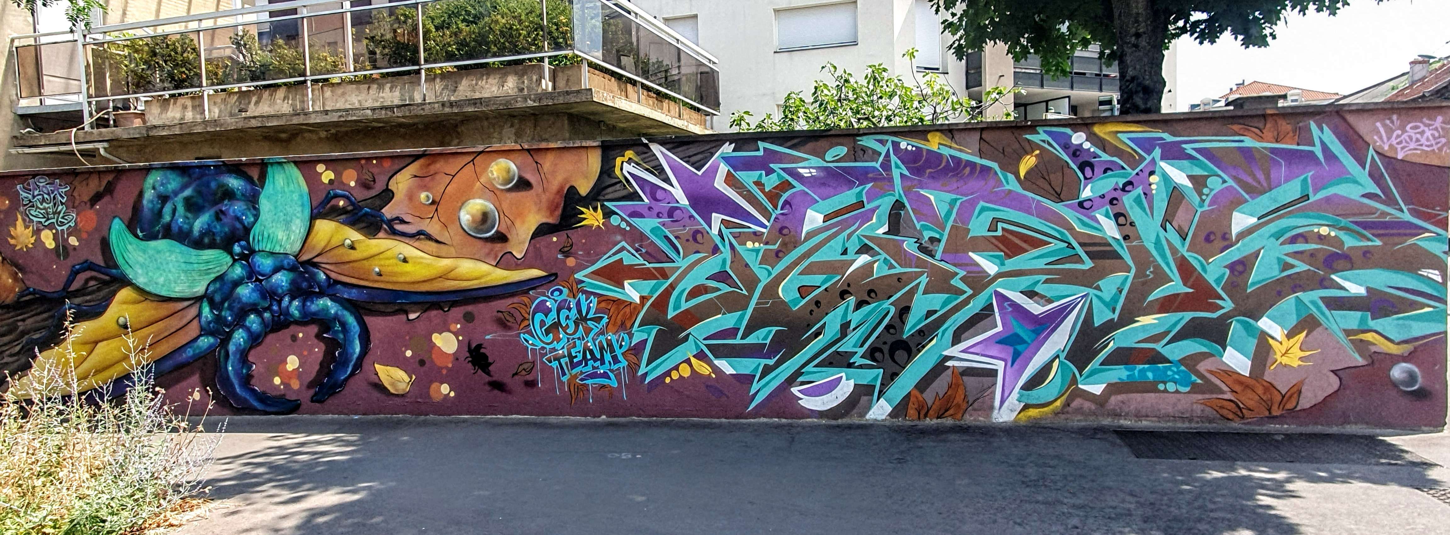 
								Street-art graffiti fresque 
								GEK Team, Ledis 
									65 Rue du Moulin &agrave; Vent
									69008
									Lyon
									France 
									Pat Finder
								Street-Art-Safari.com
								