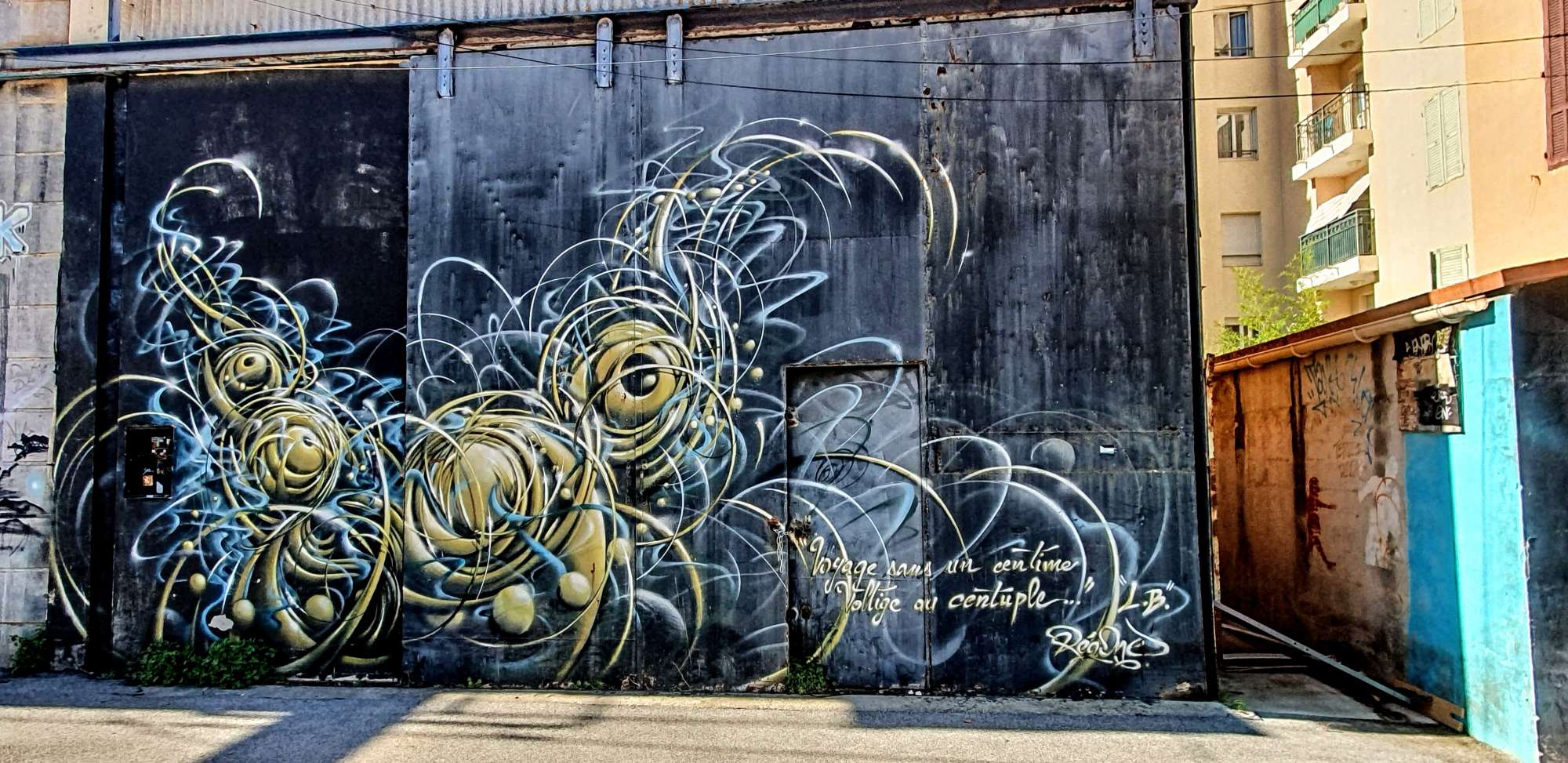 
								Street-art graffiti fresque 
								R&eacute;a 
									49 Impasse Zunino
									83500
									La Seyne-sur-Mer
									France 
									Pat Finder
								Street-Art-Safari.com
								